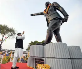  ??  ?? HERO WORSHIPPIN­G In December, Prime Minister Narendra Modi renamed three islands as a tribute to Subhas Chandra Bose