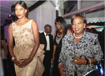  ?? Kudakwashe Hunda ?? WOMEN WITH BIG HEARTS. . .First Lady Amai Auxilia Mnangagwa is welcomed to the Musha Mukadzi Charitable Foundation dinner at Borrowdale Brooke Golf and Country Club by the chairperso­n of the Foundation, Mrs Mary Chiwenga, wife to Vice President...