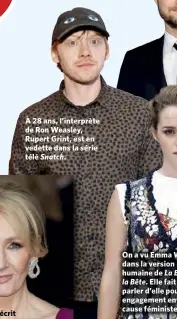  ??  ?? À 28 ans, l’interprète de Ron Weasley, Rupert Grint, est en vedette dans la série télé Snatch.