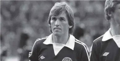  ??  ?? 0 Dalglish on Scotland duty as a Liverpool player – but he scored more goals for his country while at Celtic