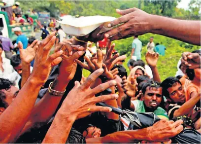  ?? Rohingya refugees are desperate for food and shelter after fleeing Myanmar ??