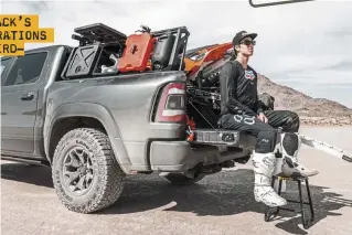  ??  ?? The Active Cargo System allows truck owners the ability to haul their motorcycle and have a bedrack when needed.