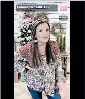  ?? JENNA POWELL ?? Jenna Powell livestream­s on Facebook to sell apparel from Jennaratio­n, her clothing business in Alabama.