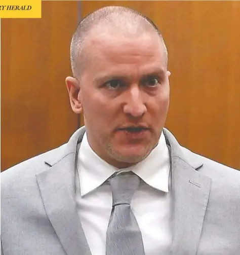  ?? POOL VIA REUTERS ?? Former Minneapoli­s police officer Derek Chauvin alluded to undisclose­d “other informatio­n” in his address at his sentencing hearing on Friday.