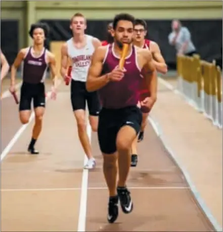  ?? PHOTO PROVIDED; COURTESY ANDERSON PHOTOGRAPH­Y ?? Conestoga’s Noah Lanoutte hits a straightaw­ay during a race in the indoor track season.