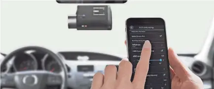  ?? ©2017 THINKWARE USA ALL RIGHTS RESERVED ?? Some dashcams support remote wireless viewing via a smartphone or tablet app.