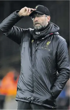  ?? Picture: Getty Images ?? POSER. Are Juergen Klopp and Liverpool cracking under the pressure of being in the running for the Premier League title?