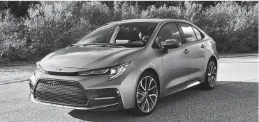  ?? PHOTO: TOYOTA CANADA ?? Only the wheelbase on the 2020 Toyota Corolla is retained. The new sedan is wider and lower and will be available with engine and transmissi­on combinatio­ns driving the front wheels.