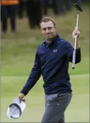  ?? PETER MORRISON — THE ASSOCIATED PRESS ?? This file photo shows Jordan Spieth, of the United States, celebratin­g winning the British Open Golf Championsh­ips at Royal Birkdale, Southport, England. Spieth revealed the story behind him telling his caddie to “Go get that!” when he made a pivotal...