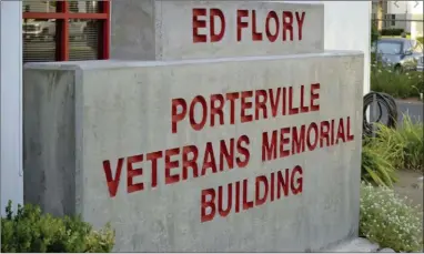  ?? RECORDER FILE PHOTO ?? Testing such as what’s done at the Portervill­e Veterans Memorial Building is a key in Tulare County’s effort to move into the red tier.