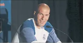  ?? FOTO: EFE ?? Zinedine Zidane, durante su comparecen­cia de prensa ante los medios en EE.UU