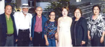  ??  ?? (From left) William John Sagaral, Tam Austria, Dante and Carmelita Nono, Divine Austria, Emeline Escudero and Luz Sobreviñas Timbol