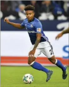  ?? MARTIN MEISSNER — THE ASSOCIATED PRESS FILE ?? Schalke’s Weston McKennie runs for the ball during the German Bundesliga match against VFB Stuttgart at the Arena in Gelsenkirc­hen, Germany. McKennie could make his U.S. national team debuts in a Nov. 14 exhibition at Portugal.