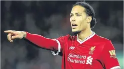  ??  ?? Virgil van Dijk: likely to return in tomorrow’s game.