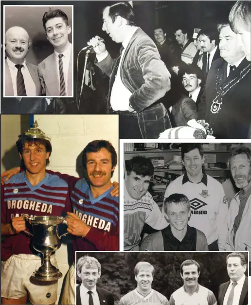  ??  ?? PICTURED, right, top, Some great moments, names and faces will form part of a new book on Drogheda’s soccer world, with a working titleof ‘Drogheda 100’ - marking 100 years since Drogheda United was founded in 1919, to be produced in associatio­n with...