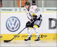  ?? City-Press / City-Press via Getty Images ?? Herberts Vasiljevs of Krefeld Pinguine handles the puck during the action shot on Sept. 3, 2016 in Krefeld, Germany.