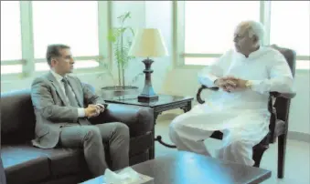  ?? -APP ?? Ali Alizada, Ambassador of Azerbaijan called on Federal Minister for Aviation Ghulam Sarwar Khan.