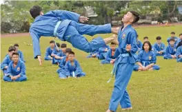  ?? — AFP ?? Students at the Research Institute for Vovinam and Sport Developmen­t.