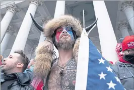  ?? ?? Jacob Anthony Chansley storms the US Capitol in January