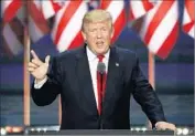  ?? Alex Wong Getty Images ?? REPUBLICAN NOMINEE Donald Trump delivers his acceptable speech in Cleveland Thursday night.