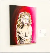  ?? PHOTO VINCENT OSUNA ?? This acrylic painting by Elizabeth M. Ibarra titled “Armour” was on display during the Paint Pink art exhibit that took place Oct. 8 through Thursday at the Carmen Durazo Cultural Arts Center in Calexico.