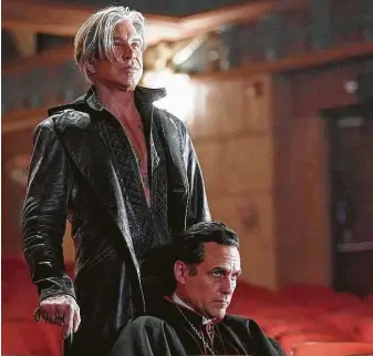  ?? Cranked Up Films ?? Mickey Rourke, standing, and Maurice Benard star in “Nightmare Cinema.”