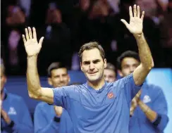  ?? Picture: Andrew Boyers/Reuters ?? Roger Federer waves at fans at the end of his last match after announcing his retirement.