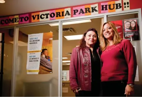  ?? SHAWN MCPHERSON PHOTOGRAPH­Y ?? Maral Bajin, left, seen here with Sylvie Charliekar­am, HIPPY Toronto program manager, arrived in Canada from Syria just over a year ago.