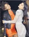  ??  ?? CAVORTING at the Oct. 23 Laurel Canyon party are Willow Smith, left, Kylie Jenner.