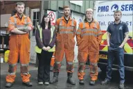  ??  ?? Peter MacGregor, right, with staff at the yard in North Connel.