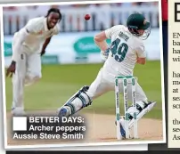  ?? ?? ■
BETTER DAYS: Archer peppers Aussie Steve Smith