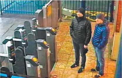 ??  ?? Alexander Petrov y Ruslan Boshirov son señalados por envenenar a Serguéi Skripal y a su hija en marzo.