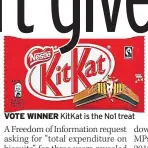  ??  ?? VOTE WINNER KitKat is the No1 treat