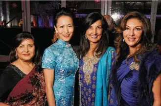  ?? Dave Rossman photos ?? Shahnaz Wallany, from left, Y. Ping Sun, co-chair Sultana Mangalji and Neda Ladjevardi­an