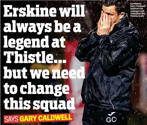  ??  ?? Confident: Gary Caldwell believes his changes will revitalise the Thistle team