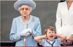  ?? ?? Prince Louis, 4, with his great-grandmothe­r the Queen.