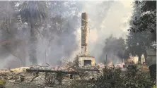  ?? Jered Lawson ?? The remains of the 1863 farmhouse at Pie Ranch in Pescadero after the CZU Lightning Complex fire passed through.