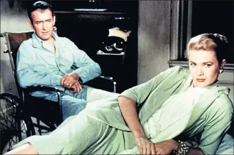  ??  ?? Grace Kelly and James Stewart in Alfred Hitchcock’s 1954 thriller Rear Window