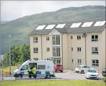  ??  ?? Police are investigat­ing the death of a man found outside Iona Court, Fort William, last Thursday.
