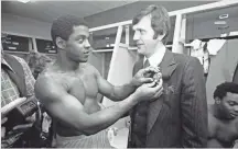  ?? 1976 AP PHOTO ?? “Tony is kind of like my son,” Sherrill says of the 40-plusyear relationsh­ip he has had with Dorsett.