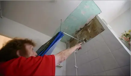  ?? (Photo Sébastien Botella) ?? Jeanine Reis est soulagée : le mur dégradé dans sa salle de bain n’est plus que de l’histoire ancienne.