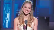  ?? MICHAEL ZORN/INVISION/AP, FILE ?? Melissa Benoist introduces a performanc­e by the cast of “Once on This Island” at Sunday’s Tony Awards.
