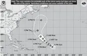  ?? NOAA ?? Hurricane Larry’s path as of 5 p.m. Sunday.