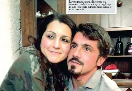  ??  ?? Insieme
Rino Gattuso, 42 anni, con la sorella minore Francesca, 37, morta ieri nell’ospedale di Busto Arsizio dove era ricoverata dallo scorso febbraio e dove è rimasta per lungo tempo in terapia intensiva