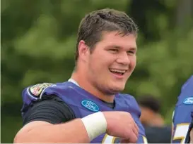  ?? KARL MERTON FERRON/BALTIMORE SUN ?? Ravens rookie Tyler Linderbaum has the potential to emerge as one of the NFL ’s best centers.