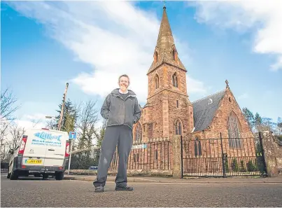  ?? Picture: Steve MacDougall. ?? Willie Little in front of Riverside Church, Rattray, where he has revealed exciting plans for a new restaurant. Tuesday 21st March 2017.