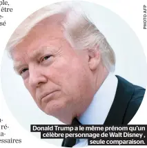  ??  ?? Donald Trump a le même prénom qu’un célèbre personnage de Walt Disney , seule comparaiso­n.