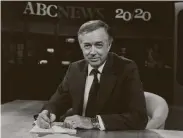  ?? ABC News / Washington Post file photo ?? Hugh Downs on the set of “20/20” in New York in 1979. He stayed on the program 20 more years.