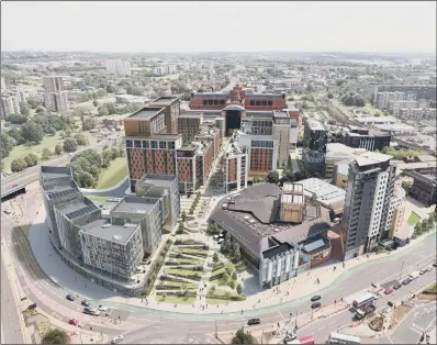  ??  ?? The £300m SOYO developmen­t in Leeds’s cultural quarter where the first homes will be available in 2021.