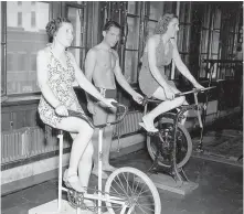  ?? Submitted photo ?? ■ Women exercise on stationary bikes at the Maurice Bath House in the 1940s. Exercise was an important part of the regime at Hot Springs National Park, long the nation’s health and wellness destinatio­n. Photo is courtesy of the Garland County Historical Society.